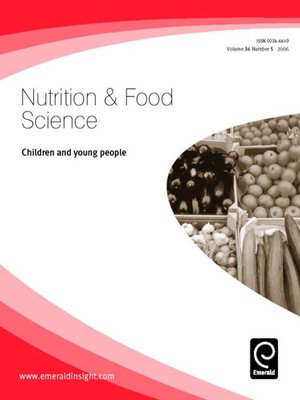 cover image of Nutrition & Food Science, Volume 36, Issue 5